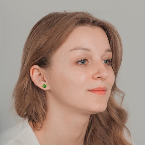 Пусеты Fiore Luna  Peridot, SWE2127/2 PE G фото 2